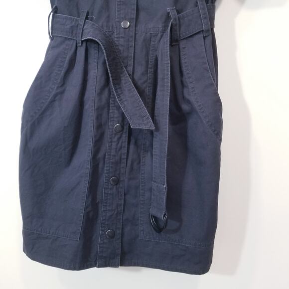 Isabel Marant Etoile Black Utility Zolina Dress Belted Multi Pockets Mini Dress - Picture 13 of 16